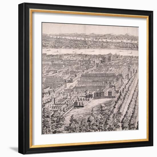 Panoramic View of London, 1720-Johannes Kip-Framed Giclee Print