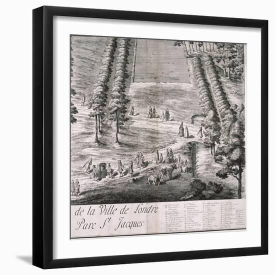 Panoramic View of London, 1720-Johannes Kip-Framed Giclee Print