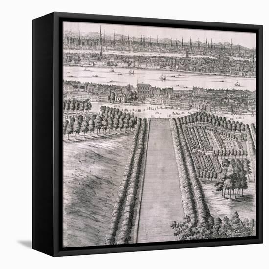 Panoramic View of London, 1720-Johannes Kip-Framed Premier Image Canvas