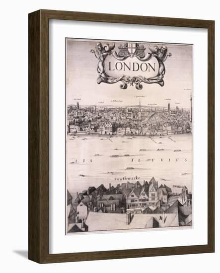 Panoramic View of London, C1670-Wenceslaus Hollar-Framed Giclee Print