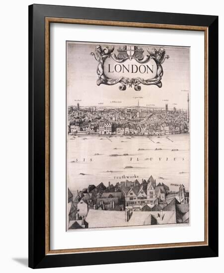 Panoramic View of London, C1670-Wenceslaus Hollar-Framed Giclee Print