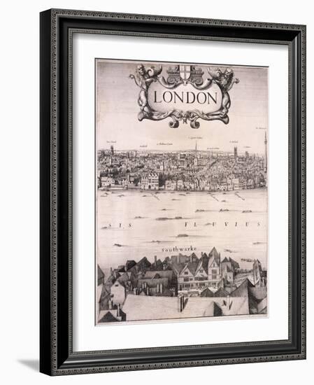 Panoramic View of London, C1670-Wenceslaus Hollar-Framed Giclee Print