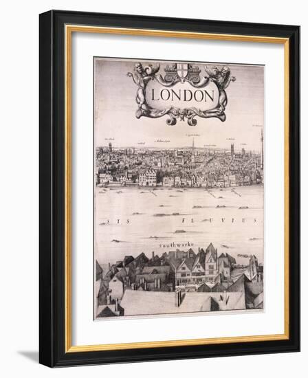 Panoramic View of London, C1670-Wenceslaus Hollar-Framed Giclee Print