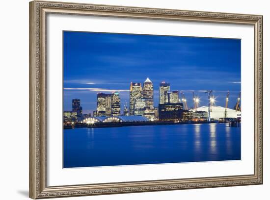 Panoramic View of London Skyline over the River Thames Featuring Canary Wharf-Ian Egner-Framed Photographic Print
