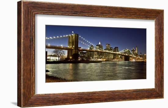 Panoramic view of Lower Manhattan at dusk, NYC-Michel Setboun-Framed Giclee Print