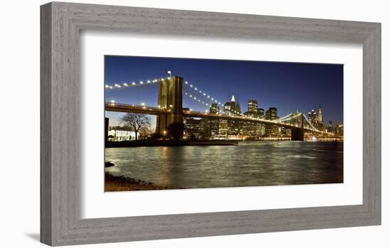 Panoramic view of Lower Manhattan at dusk, NYC-Michel Setboun-Framed Giclee Print