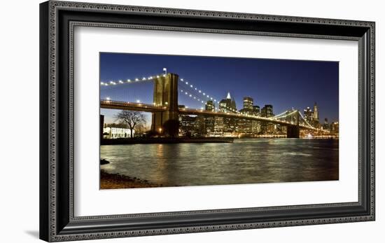 Panoramic view of Lower Manhattan at dusk, NYC-Michel Setboun-Framed Giclee Print