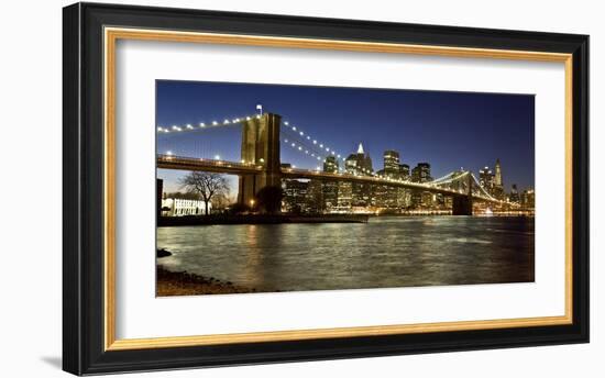 Panoramic view of Lower Manhattan at dusk, NYC-Michel Setboun-Framed Giclee Print