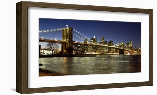 Panoramic view of Lower Manhattan at dusk, NYC-Michel Setboun-Framed Giclee Print