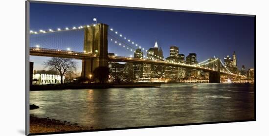 Panoramic view of Lower Manhattan at dusk, NYC-Michel Setboun-Mounted Giclee Print