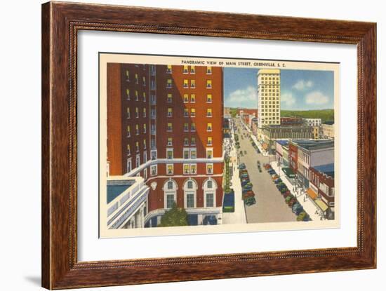 Panoramic View of Main Street, Greenville, South Carolina-null-Framed Art Print