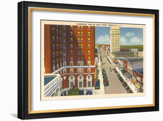 Panoramic View of Main Street, Greenville, South Carolina-null-Framed Art Print