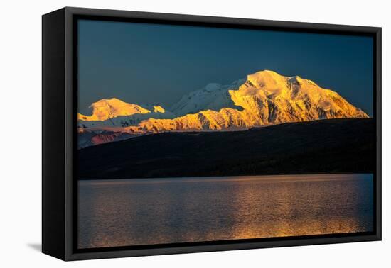 Panoramic view of Mount Denali, previously known as McKinley from Wonder Lake, Denali National P...-null-Framed Premier Image Canvas