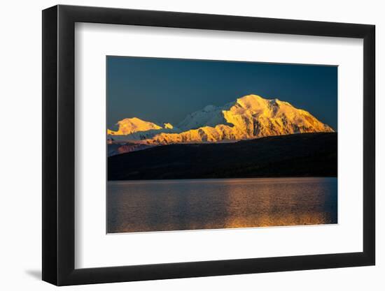 Panoramic view of Mount Denali, previously known as McKinley from Wonder Lake, Denali National P...-null-Framed Photographic Print