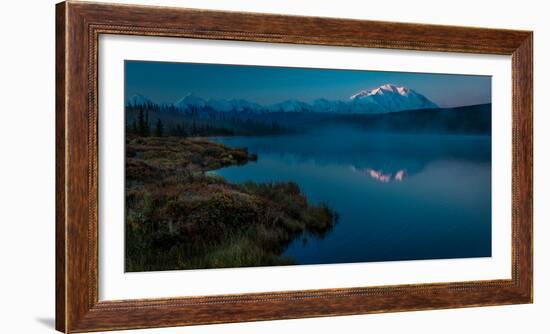 Panoramic view of Mount Denali, previously known as McKinley from Wonder Lake, Denali National P...-null-Framed Photographic Print