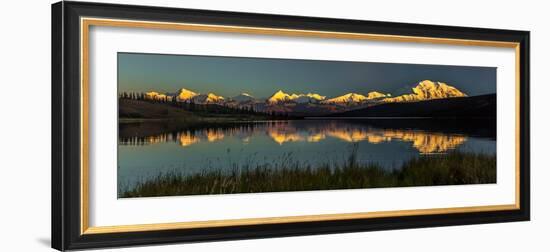 Panoramic view of Mount Denali, previously known as McKinley from Wonder Lake, Denali National P...-null-Framed Photographic Print