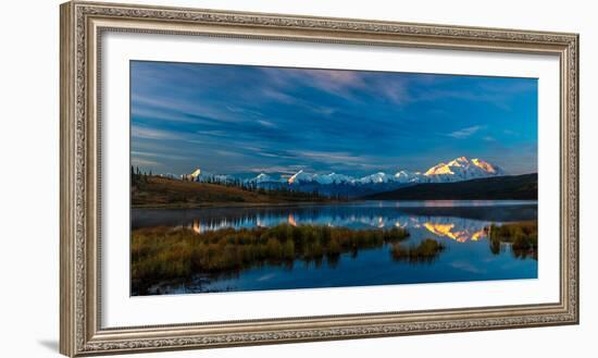 Panoramic view of Mount Denali, previously known as McKinley from Wonder Lake, Denali National P...-null-Framed Photographic Print