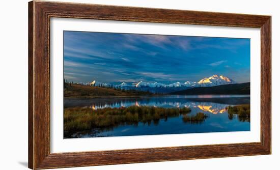 Panoramic view of Mount Denali, previously known as McKinley from Wonder Lake, Denali National P...-null-Framed Photographic Print