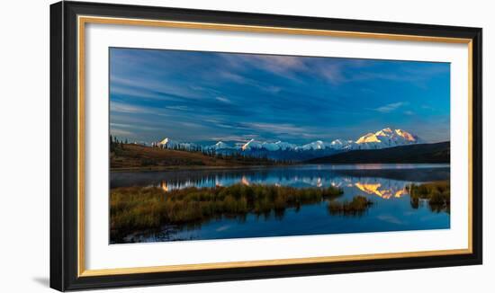 Panoramic view of Mount Denali, previously known as McKinley from Wonder Lake, Denali National P...-null-Framed Photographic Print