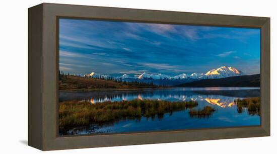 Panoramic view of Mount Denali, previously known as McKinley from Wonder Lake, Denali National P...-null-Framed Premier Image Canvas