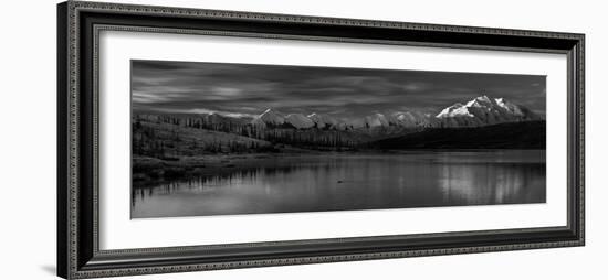 Panoramic view of Mount Denali, previously known as McKinley from Wonder Lake, Denali National P...-null-Framed Photographic Print