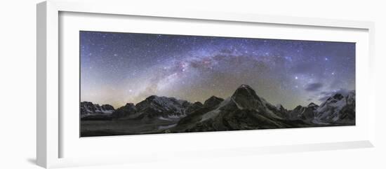 Panoramic View of Mt. Everest, Khumbu Glacier, Nuptse and Pumori Mountains in Nepal-Stocktrek Images-Framed Photographic Print