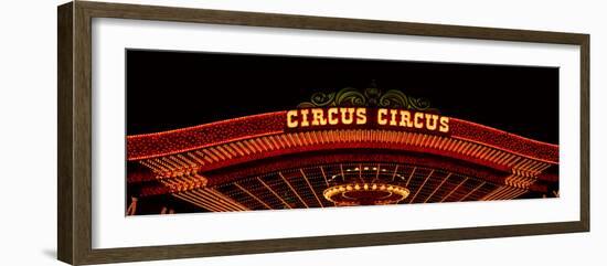 Panoramic View of Neon Lights of Circus Circus Casino, Las Vegas, Nv-null-Framed Photographic Print