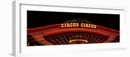 Panoramic View of Neon Lights of Circus Circus Casino, Las Vegas, Nv-null-Framed Photographic Print