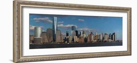 Panoramic View of New York City Skyline on Water Featuring One World Trade Center (1Wtc)-null-Framed Photographic Print