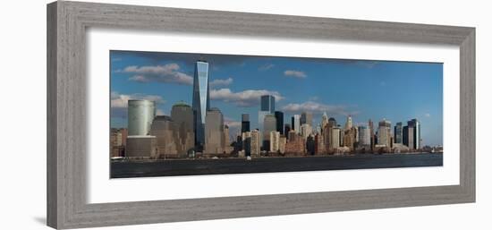 Panoramic View of New York City Skyline on Water Featuring One World Trade Center (1Wtc)-null-Framed Photographic Print