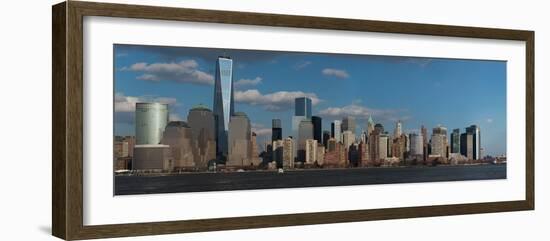 Panoramic View of New York City Skyline on Water Featuring One World Trade Center (1Wtc)-null-Framed Photographic Print