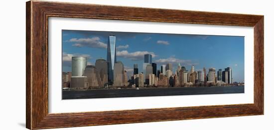 Panoramic View of New York City Skyline on Water Featuring One World Trade Center (1Wtc)-null-Framed Photographic Print