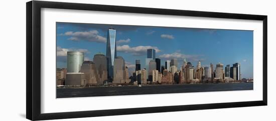 Panoramic View of New York City Skyline on Water Featuring One World Trade Center (1Wtc)-null-Framed Photographic Print