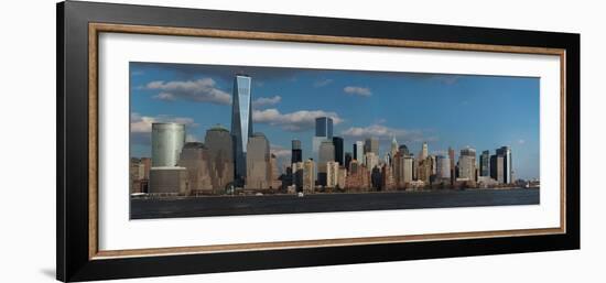 Panoramic View of New York City Skyline on Water Featuring One World Trade Center (1Wtc)-null-Framed Photographic Print