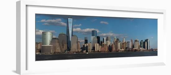 Panoramic View of New York City Skyline on Water Featuring One World Trade Center (1Wtc)-null-Framed Photographic Print