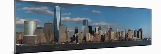 Panoramic View of New York City Skyline on Water Featuring One World Trade Center (1Wtc)-null-Mounted Photographic Print