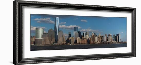 Panoramic View of New York City Skyline on Water Featuring One World Trade Center (1Wtc)-null-Framed Photographic Print