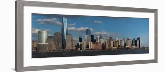 Panoramic View of New York City Skyline on Water Featuring One World Trade Center (1Wtc)-null-Framed Photographic Print