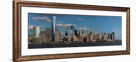 Panoramic View of New York City Skyline on Water Featuring One World Trade Center (1Wtc)-null-Framed Photographic Print