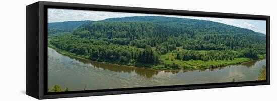 Panoramic View of Siberian Taiga Landscape at Summer-viczast-Framed Premier Image Canvas