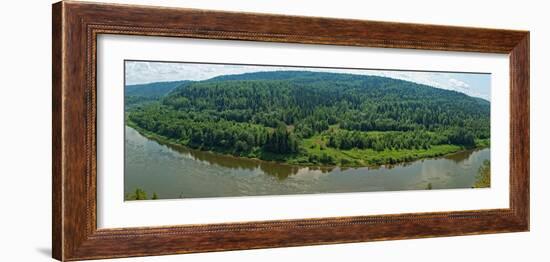 Panoramic View of Siberian Taiga Landscape at Summer-viczast-Framed Photographic Print