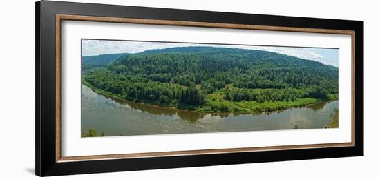 Panoramic View of Siberian Taiga Landscape at Summer-viczast-Framed Photographic Print