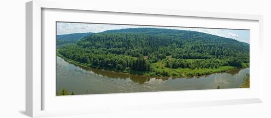 Panoramic View of Siberian Taiga Landscape at Summer-viczast-Framed Photographic Print