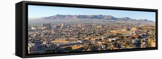 Panoramic View of Skyline and Downtown of El Paso Texas Looking Toward Juarez, Mexico-null-Framed Stretched Canvas