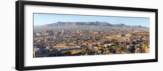 Panoramic View of Skyline and Downtown of El Paso Texas Looking Toward Juarez, Mexico-null-Framed Photographic Print