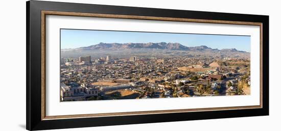 Panoramic View of Skyline and Downtown of El Paso Texas Looking Toward Juarez, Mexico-null-Framed Photographic Print
