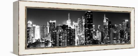 Panoramic View of Skyscrapers of Times Square and 42nd Street at Night-Philippe Hugonnard-Framed Premier Image Canvas