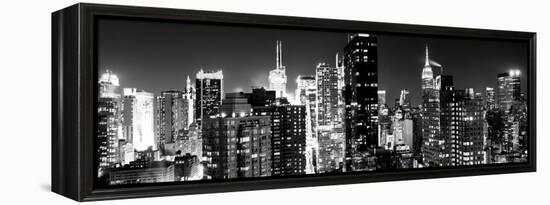 Panoramic View of Skyscrapers of Times Square and 42nd Street at Night-Philippe Hugonnard-Framed Premier Image Canvas