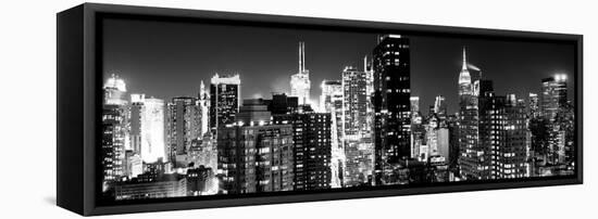 Panoramic View of Skyscrapers of Times Square and 42nd Street at Night-Philippe Hugonnard-Framed Premier Image Canvas