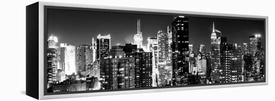 Panoramic View of Skyscrapers of Times Square and 42nd Street at Night-Philippe Hugonnard-Framed Premier Image Canvas